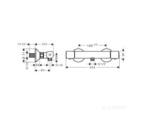 Hansgrohe Hansgrohe Ecostat Термостат для душа, цвет: хром. 13122000 Hansgrohe Hansgrohe Ecostat Термостат для душа, цвет: хром. 13122000