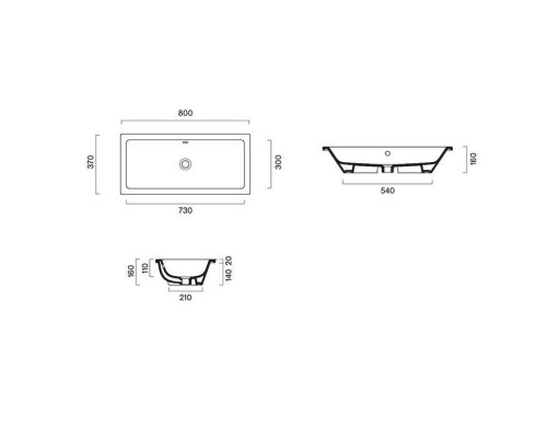 Catalano Zero Раковина встраиваемая под столешницу 80х37см, цвет: белый глянцевый. 0124810001