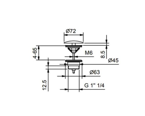Fantini Nostromo Донный клапан, цвет черный матовый. 91 13 8435
