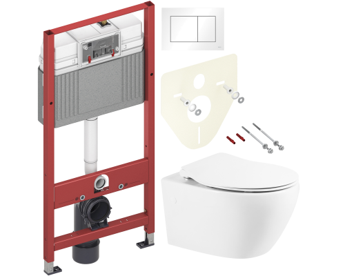 Комплект Унитаз подвесной BelBagno Prospero BB507B + Крышка BB2020SC с микролифтом, петли хром + Инсталляция TECE Base 9400413 4 в 1 с кнопкой смыва Комплект Унитаз подвесной BelBagno Prospero BB507B + Крышка BB2020SC с микролифтом, петли хром + Инсталляция TECE Base 9400413 4 в 1 с кнопкой смыва