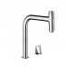 Hansgrohe Metris M71 Смеситель для кухни, на 2 отв, поворотный излив: 22.1см с вытяжным душем, 2jet, h:20.8см, sBox, цвет: хром. 73818000
