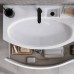 Kerama Marazzi Riva Тумба подвесная 100см, левая, с раковиной, цвет: белый матовый. RV.wb.100Lh,  RV.100Lh\WHT.M