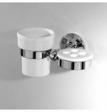 DevonDevon Cavendish Стакан с держателем зубных щеток, подвесной, цвет: хром/белый. WM06CR
