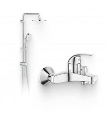 Душевой комплект Смеситель Grohe BauCurve 23599000 + Стойка New Tempesta Cosmopolitan 27394002