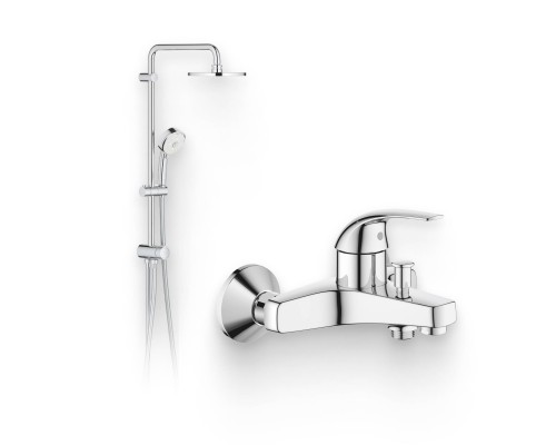Душевой комплект Смеситель Grohe BauCurve 23599000 + Стойка New Tempesta Cosmopolitan 27394002 Душевой комплект Смеситель Grohe BauCurve 23599000 + Стойка New Tempesta Cosmopolitan 27394002