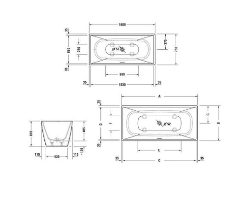 Duravit Vitrium Ванна отдельностоящая 160x75см, с ножками, с2 наклонами для спины, прямоугольная, цвет: синий матовый. 700460HB Duravit Vitrium Ванна отдельностоящая 160x75см, с ножками, с2 наклонами для спины, прямоугольная, цвет: синий матовый. 700460HB
