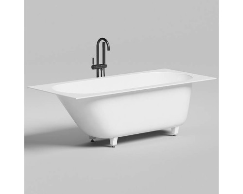 Salini Ornella Kit Встраиваемая ванна 170х75х60cм, овальная чаша, донный клапан, сифон, щелевой слив-перелив, S-Sense, цвет: белый матовый. 102411M