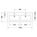 Duravit ME by Starck Двойная раковина 130x49см, встраиваемая сверху, без отв., цвет: белый. 2336130060