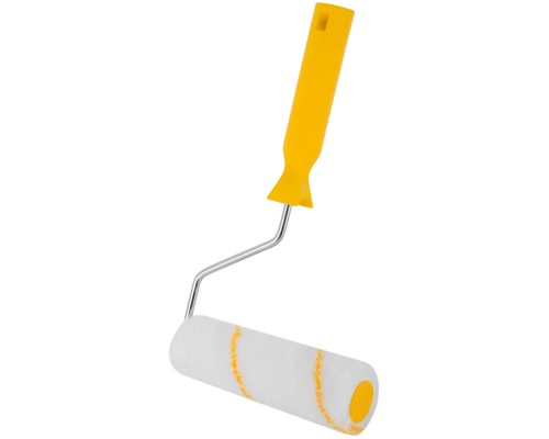 Валик полиакриловый белый с желтой полосой "миди", диам. 30/54 мм; ворс 12 мм, 150 мм