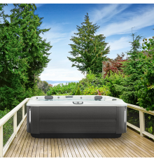Jacuzzi J375 Минибассейн 231х231х97см, уф+озон, теплоизоляция, подсветка, Bluewave, 3кВТ, цвет Platinum, внешняя панель Smoked Ebony. ZM12ZY0EW40