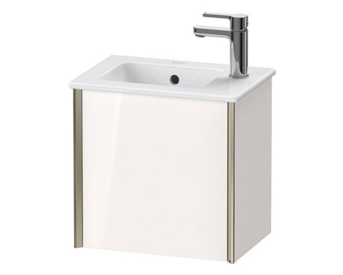 Duravit XViu Тумба подвесная 41x29x40см, с раковиной, 1 дверь, (петли слева), цвет: белый глянцевый/champagne matt. 0723430000,  XV4024LB122