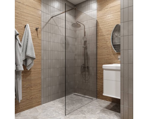 Душевая перегородка DIWO Орёл 110 см, профиль хром матовый