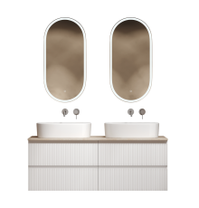 Мебель для ванной комнаты Sancos Snob T 140, bianco, столешница бежевая TT140A2, раковина CN6075