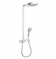 Hansgrohe Raindance Душевой гарнитур, в набор входят: верхний душ Raindance Select 300 3 jet с шарнирным соединением и QuickClean 2 типа струи: Rain: широкая дождевая струя. RainAir: объемная дождевая струя с технологией AIRPower, термо. 27127000