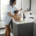 Hansgrohe Finoris Смеситель для раковины, 1 отв., с донным клапаном Push-Open, цвет: черный матовый. 76063670