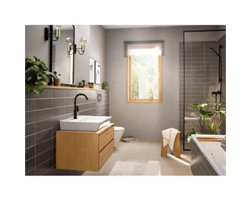 Hansgrohe Rebris E Смеситель для раковины, 1 отв., с поворотным изливом, с донным клапаном, цвет: черный матовый. 72576670 Hansgrohe Rebris E Смеситель для раковины, 1 отв., с поворотным изливом, с донным клапаном, цвет: черный матовый. 72576670