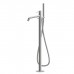 Newform X-STEEL 316 Смеситель для ванны напольный, излив 243 мм, в компл: руч. душ, шланг, без встр. части, цвет: PVD Brushed pale gold. 69684EX.59.098