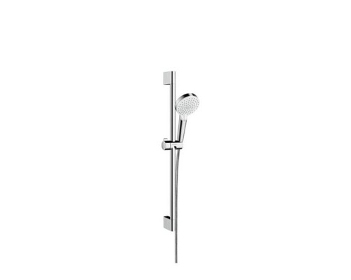 Hansgrohe Crometta Vario Unica Душевой набор: штанга 650mm, ручной душ, 2jet (Rain, IntenseRain), шланг, цвет: белый/хром. 26532400 Hansgrohe Crometta Vario Unica Душевой набор: штанга 650mm, ручной душ, 2jet (Rain, IntenseRain), шланг, цвет: белый/хром. 26532400