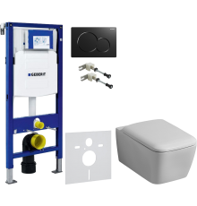 Комплект Унитаз подвесной Geberit iCon Square 201950000 + Крышка Square 571910000 + Крепления Duofix 111.815.00.1 к стене + Шумоизоляция 156.050.00.1 + Инсталляция UP 320 111.300.00.5 + Кнопка Sigma 01 115.770.DW.5 черная