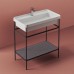 Artceram FUORI SCALA Металическая структура 40x77хh83см с раковиной на 1 отв, Fuori Scala rettangolare 81, напольная, цвет: черный матовый/белый матовый. ACA057 17, TFC004 13 00, TFL035 05 00 *1