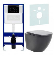 AQM40002MB Инсталляция + чёрная кноп.+унитаз/сид SoftClose+шум (AQM4002+AQM4101B+AQM0005+AQM2002MB) AQM40002MB