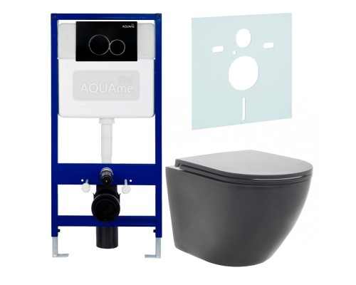 AQM40002MB Инсталляция + чёрная кноп.+унитаз/сид SoftClose+шум (AQM4002+AQM4101B+AQM0005+AQM2002MB) AQM40002MB