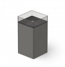 Dea Design Pedestal Basin Раковина 45х45х90см., напольная, без отв., Glasstek, прозрачная смола, цвет: Smoky Black R4. DD2017 450 R4