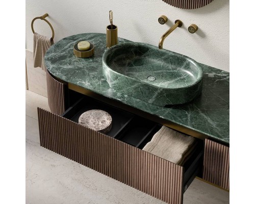 Oasis Naos Композиция №1 Комплект мебели 236х56xh32см, подвесной, мраморный топ verde alp, цвет: золото матовое/орех трубчатый. 0TCUMR5701(236/VA)+0VSCSPR00000001, 0NAOA4D003, 0NAOB9D002, 0NAOB9D001, 0NERK10001 Oasis Naos Композиция №1 Комплект мебели 236х56xh32см, подвесной, мраморный топ verde alp, цвет: золото матовое/орех трубчатый. 0TCUMR5701(236/VA)+0VSCSPR00000001, 0NAOA4D003, 0NAOB9D002, 0NAOB9D001, 0NERK10001