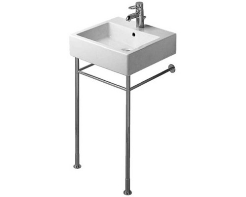 Duravit Vero Консоль металлическая 50x47см, с раковиной на 1 отв, напольная, цвет: белый/хром. 0030651000,  0454500800
