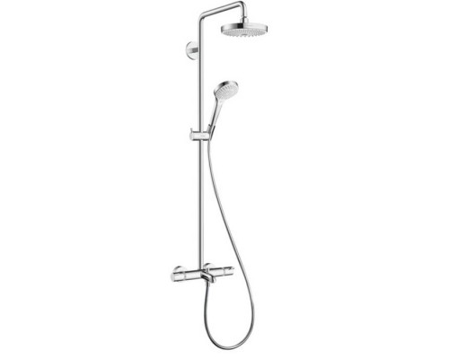 Hansgrohe Croma Select S 180 SHP Душевая система, верхний душ 187мм, с ручным душем и смесителем, цвет: белый/хром. 27351400