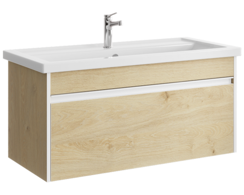 AQ URB0110DD Urban Тумба под умывальник, подвесная, с одним ящиком, 966х460х450 мм, Дуб Давос URB0110DD