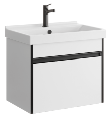 AQ URB0106W Urban Тумба под умывальник, подвесная, с одним ящиком, 572х460х400 мм, белый URB0106W