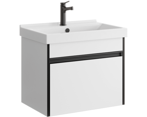 AQ URB0106W Urban Тумба под умывальник, подвесная, с одним ящиком, 572х460х400 мм, белый URB0106W