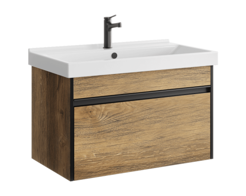 AQ URB0108DB Urban Тумба под умывальник, подвесная, с одним ящиком, 762х460х440 мм, Дуб Балтийский URB0108DB