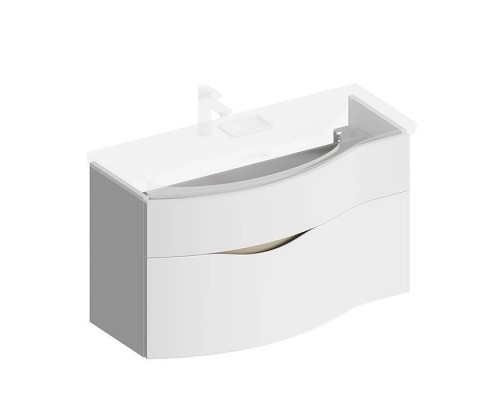 Kerama Marazzi Riva Тумба подвесная 100см, левая, с раковиной, цвет: белый матовый. RV.wb.100Lh,  RV.100Lh\WHT.M