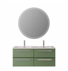 Мебель для ванной комнаты Cezares Eco Cer-N 120, 4 ящика, фисташковый софт, раковина Duet 120, двойная, ручки серые