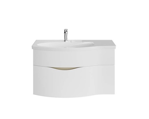 Kerama Marazzi Riva Тумба подвесная 100см, левая, с раковиной, цвет: белый матовый. RV.wb.100Lh,  RV.100Lh\WHT.M