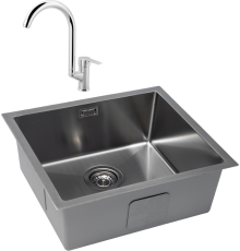 Комплект Мойка кухонная Grandex Aqua Proline 300208 + Смеситель MEGA City MG- ZRV104 хром