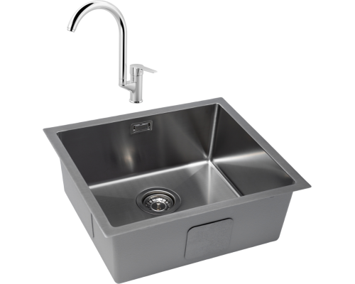 Комплект Мойка кухонная Grandex Aqua Proline 300208 + Смеситель MEGA City MG- ZRV104 хром