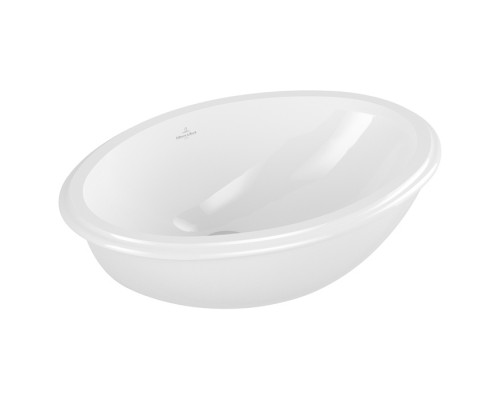 VilleroyBoch Evana Раковина 50х35х22см., без отв., встраиваемая под столешницу, с переливом, с крепежом, цвет: альпийский белый. 61470001
