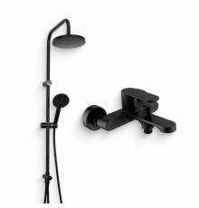 Душевой комплект Смеситель Orange Vesper M10-100b черный + Стойка O-Shower OW02b