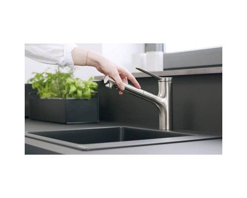 Hansgrohe Zesis M33 Смеситель для кухни, 1 отв., с вытяжным душем, sBox lite, цвет: хром. 74803000 Hansgrohe Zesis M33 Смеситель для кухни, 1 отв., с вытяжным душем, sBox lite, цвет: хром. 74803000