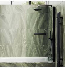 Шторка на ванну Maybahglass MGV-788-6 80x140, профиль черный, стекло прозрачное
