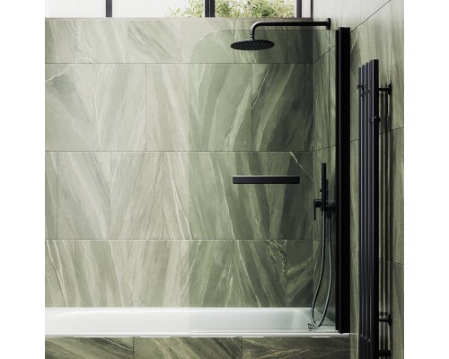 Шторка на ванну Maybahglass MGV-788-6 80x140, профиль черный, стекло прозрачное
