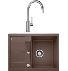 Комплект Мойка кухонная Blanco Metra 45S Compact 519581 кофе + Смеситель Candor 523120