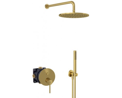 Kludi 38 658 N076 Bozz Набор для комплектации душа 7в1, Ø300 мм/микрофон, 1/1 режим, браш. золото