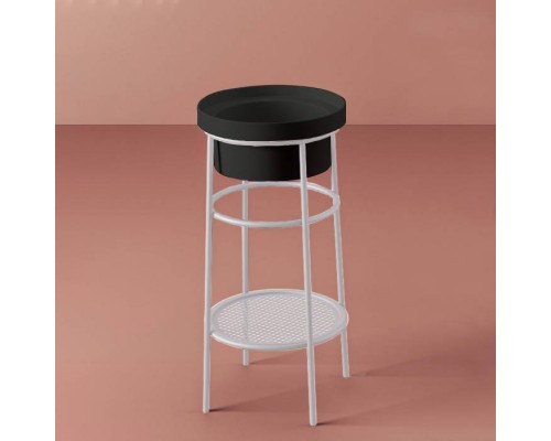 Artceram FUORI SCALA Металическая структура Oslash;38хh83см с раковиной без отв под смеситель, Fuori Scala Oslash;40, напольная, цвет: белый матовый/черный матовый. ACA054 05,  TFL032 17 00