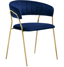 Стул Woodville Kamelia 1 dark blue, ножки gold