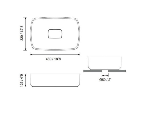 MOMA Ninfea Раковина 48х32см., накладная, с донным клапаном, цвет: белый матовый. NFA0910.MWS