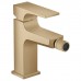 Hansgrohe Metropol Смеситель для биде, на 1 отв, с донным клапаном, излив: 12.9см, цвет: шлифованная бронза. 32520140